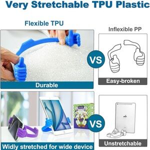 Vibrant Thumbs Up Phone Holders - Purple and Neon Green